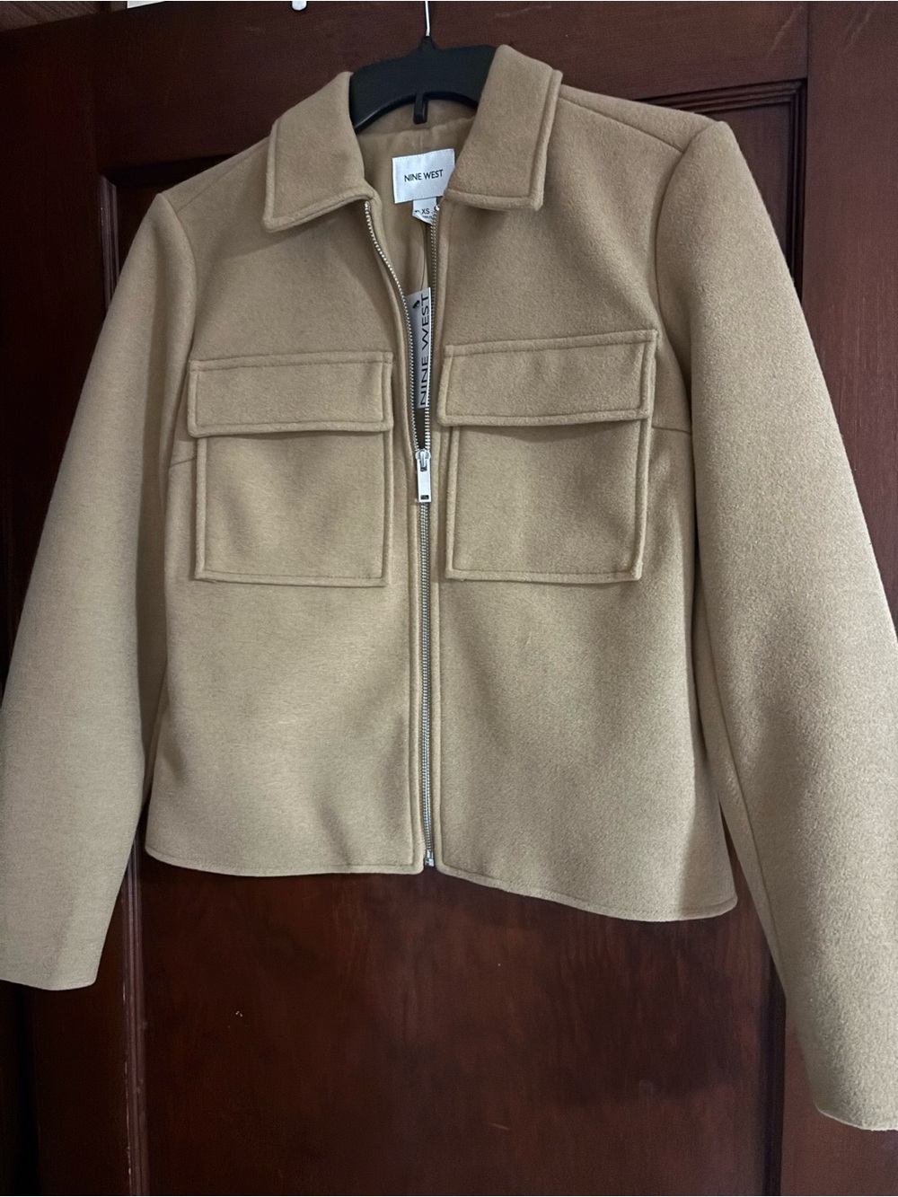 Nine West Camel Utility Zip Jacket